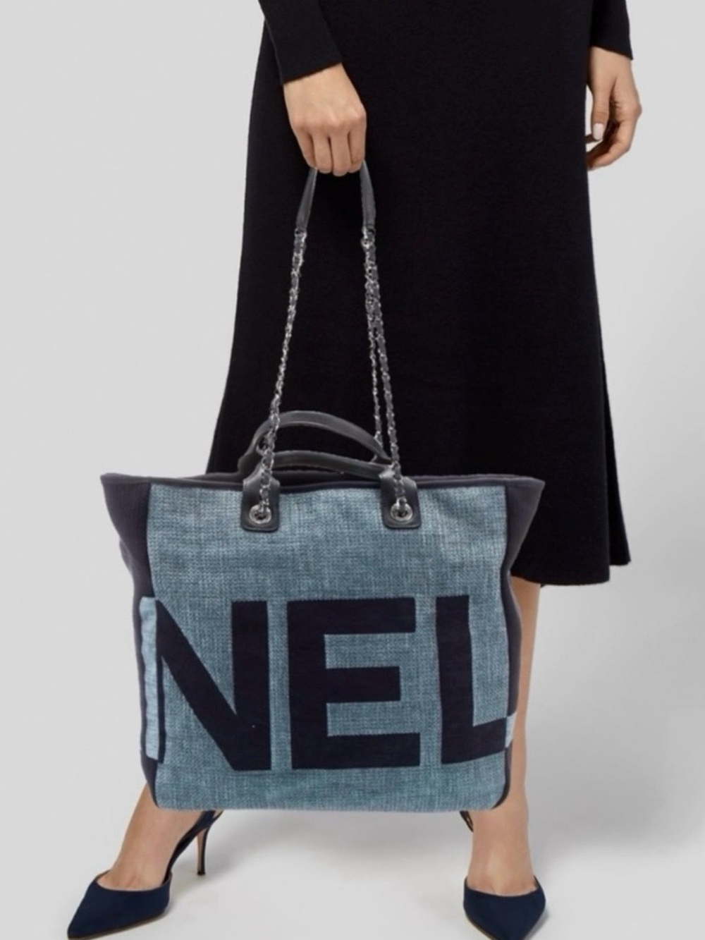 CHANEL XL DEAUVILLE Canvas Tote NEW